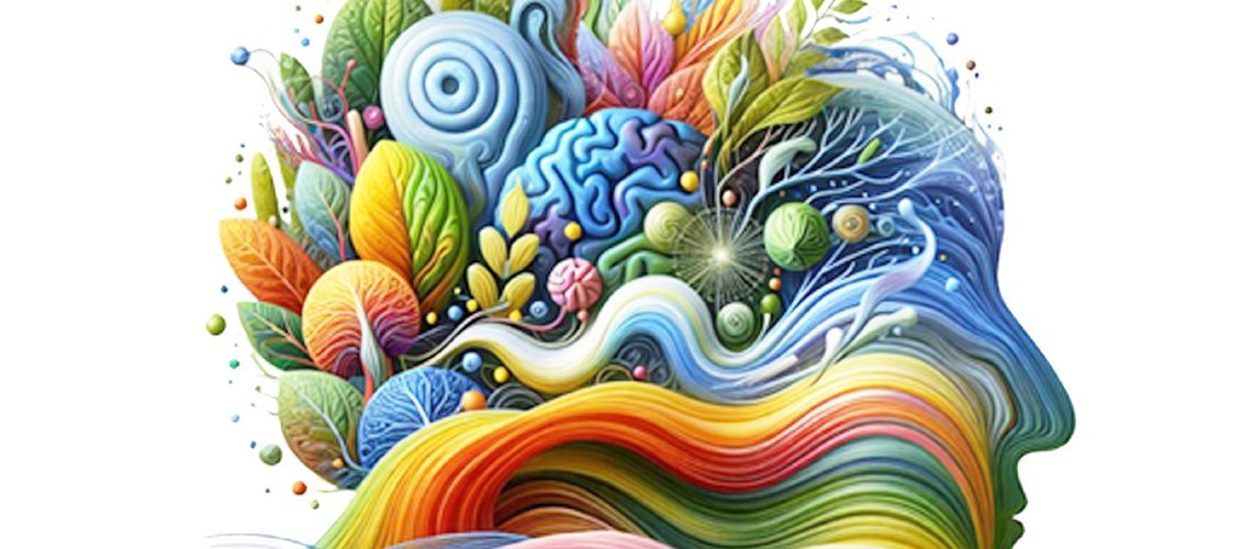 immagine astratta di elementi naturali nella mente