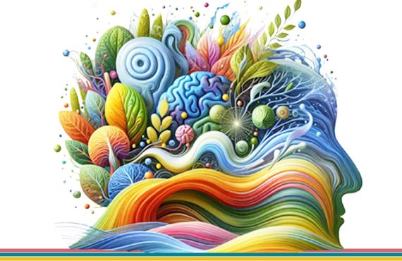 immagine astratta di elementi naturali nella mente